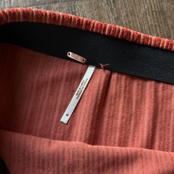 Free People Skirt M Rust Orange Boho Fall Midi Flowy - Picture 3 of 5